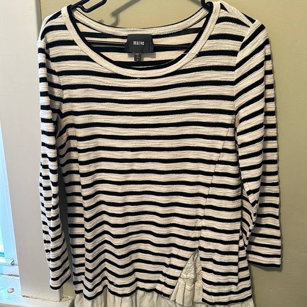 Anthropologie Maeve Drop Waist Long sleeved dress